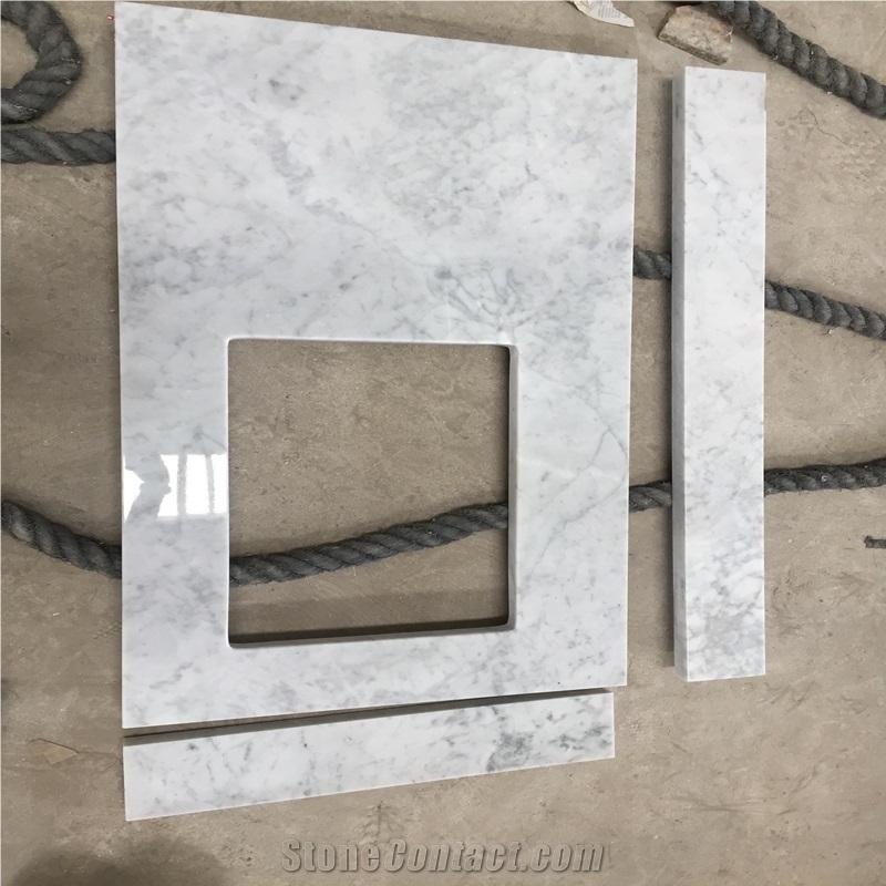 White Carrara Marble Kitchen Countertop Customized