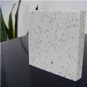 Prefab White Crystal Artificial Stone Quartz Tiles