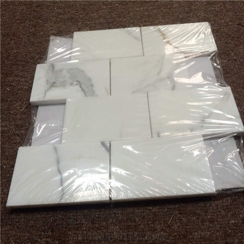 White Marble Subway Brick Mosaic Tiles