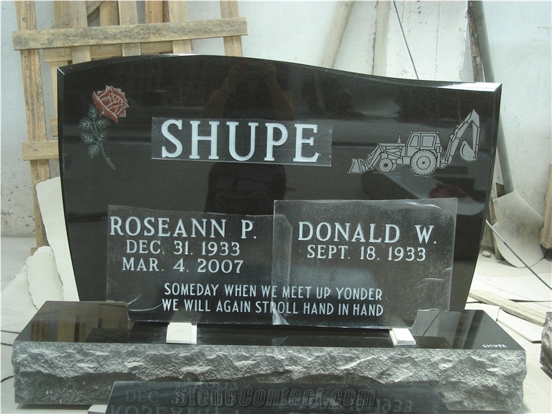 China Blackgranite Monument Slant Marker Headstone