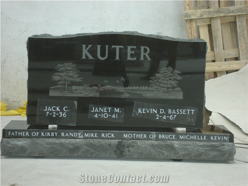 China Blackgranite Monument Slant Marker Headstone