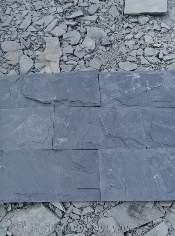Black Diamond Slate Mushroomed Cladding Wall Tile