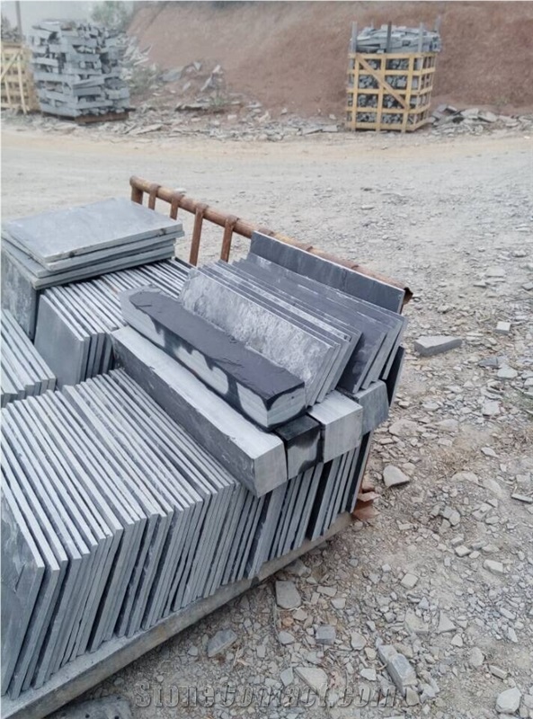 Black Diamond Slate Mushroomed Cladding Wall Tile