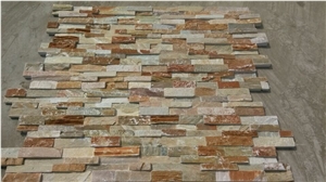 China Apricot Slate Clay Brick Cladding Wall Stone