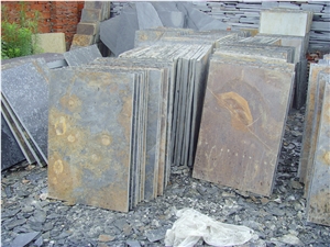 China Apricot Slate Clay Brick Cladding Wall Stone