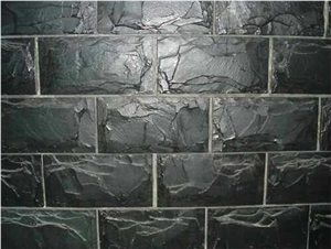 China Black Mushroomed Cladding Wall Tiles Stone