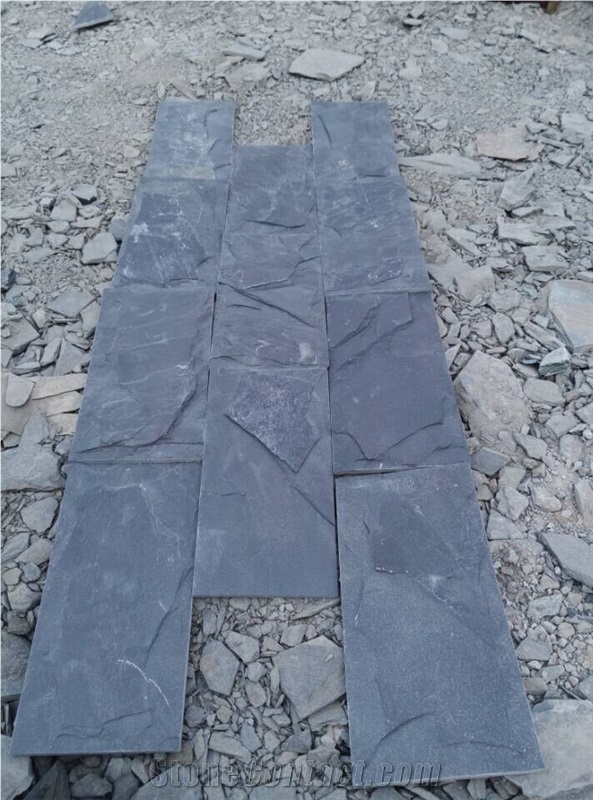 China Black Mushroomed Cladding Wall Tiles Stone
