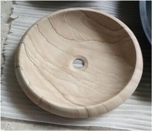 Cream Vanilla Marble Vessel Sinks Wash Bowls Basin