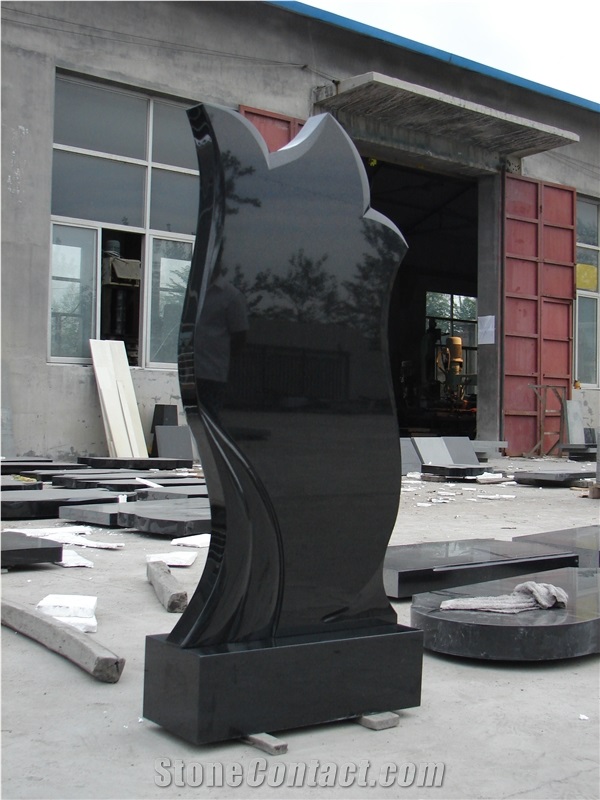 Palma Black Granite Gravestone Monument Headstone