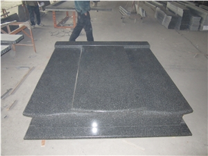 Preto Ceara Granite Tombstone Double Monuments