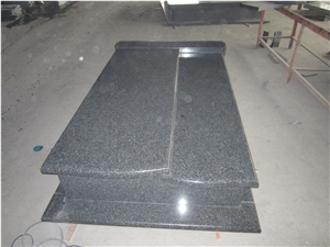 Preto Ceara Granite Tombstone Double Monuments