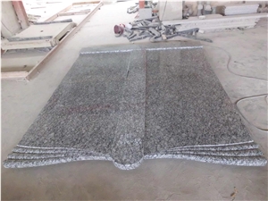 Seawave White Granite Slant Grave Stone Book Shape