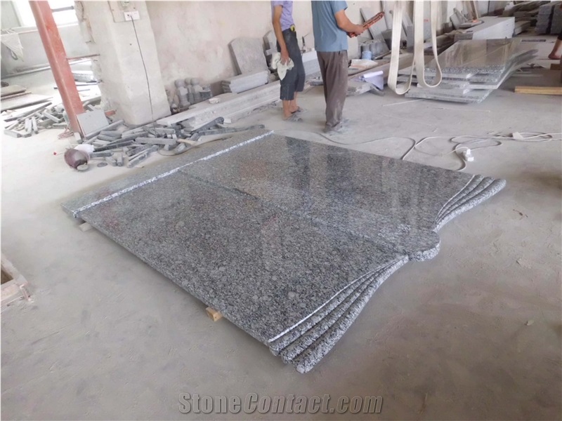 Seawave White Granite Slant Grave Stone Book Shape