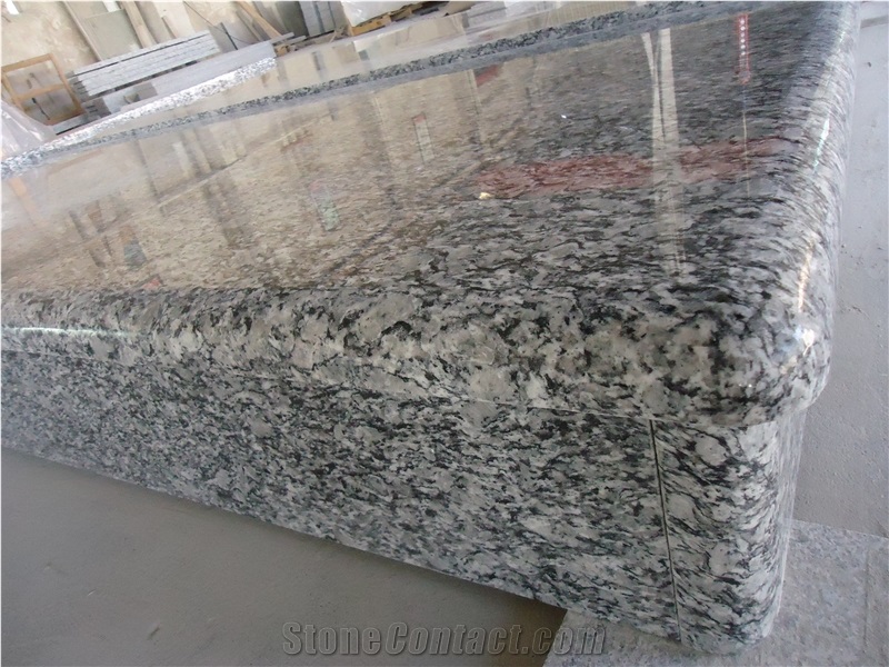 Seawave White Granite Slant Grave Stone Book Shape