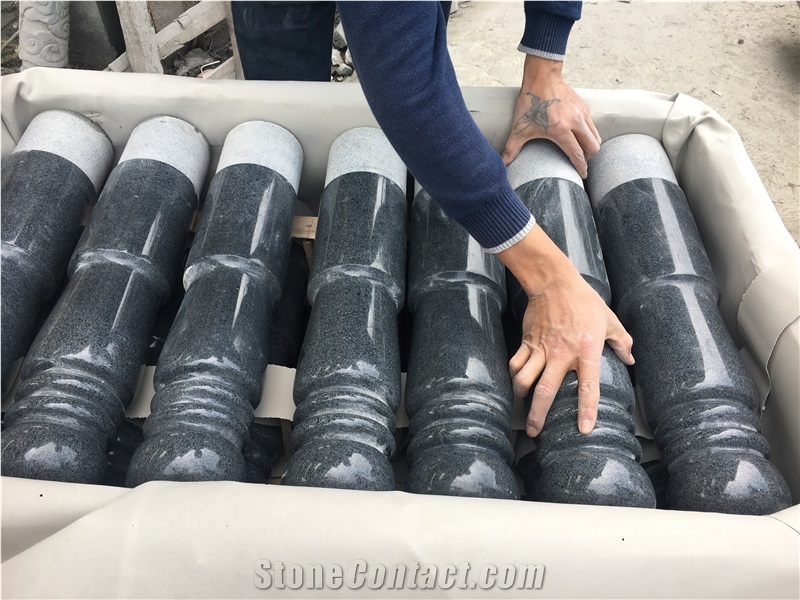 Taillon Black Greek Stone Panel Columns Corinthian