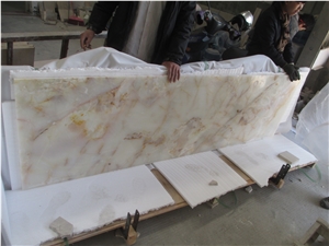 White Jade Ashlar Pattern Slabs Flooring