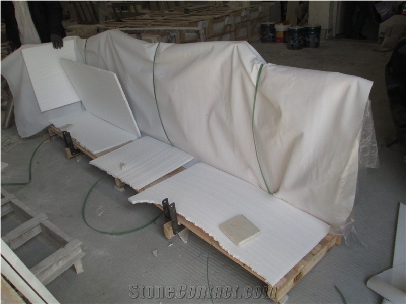 White Jade Ashlar Pattern Slabs Flooring