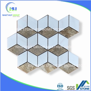 Black and White Marble Hexagon Mosaic