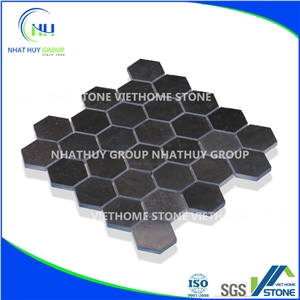 Black and White Marble Hexagon Mosaic