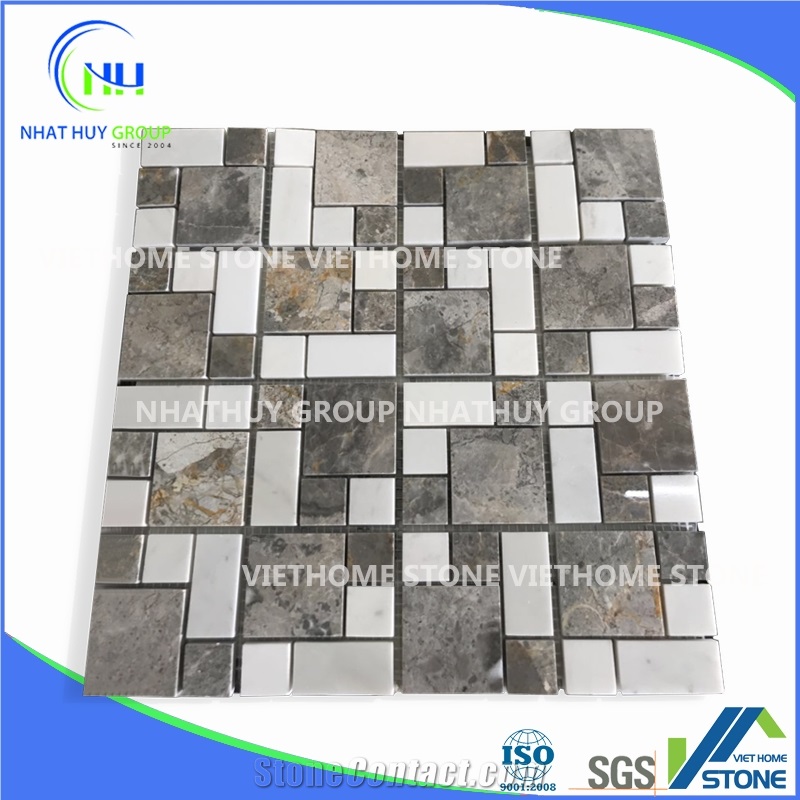 Black Chevron Mosaic Tile