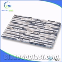 Mixed Bluestone and White Marble Mosaic