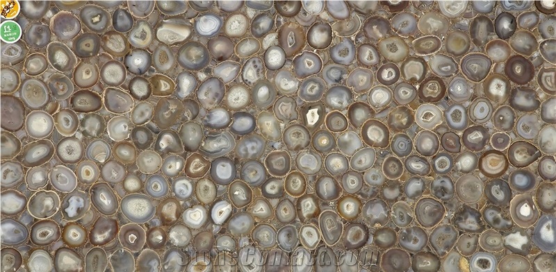 Backlit Yellow Semiprecious Agate Stone Slab