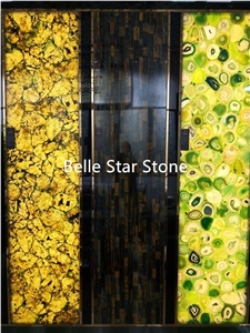 Green Gemstone Backlit Semiprecious Stone Slabs Green Gemstone Backlit Semiprecious Stone Slabs