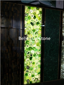 Green Gemstone Backlit Semiprecious Stone Slabs