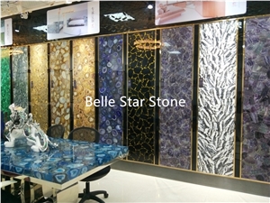 Green Gemstone Backlit Semiprecious Stone Slabs