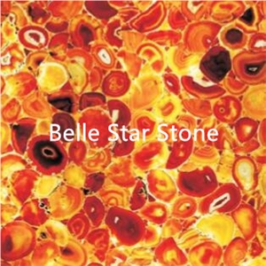 Red Agate Translucent Onyx Slab Semiprecious Stone