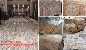 Verniz Tropical Granite Gangsaw Kitchen Slab