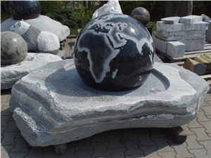 Black Granite Globe Floating Fountain