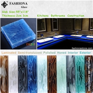 Laminated Glass for Semi-Transparent Countertops