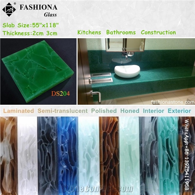 Laminated Glass Semi-Transparent Countertops