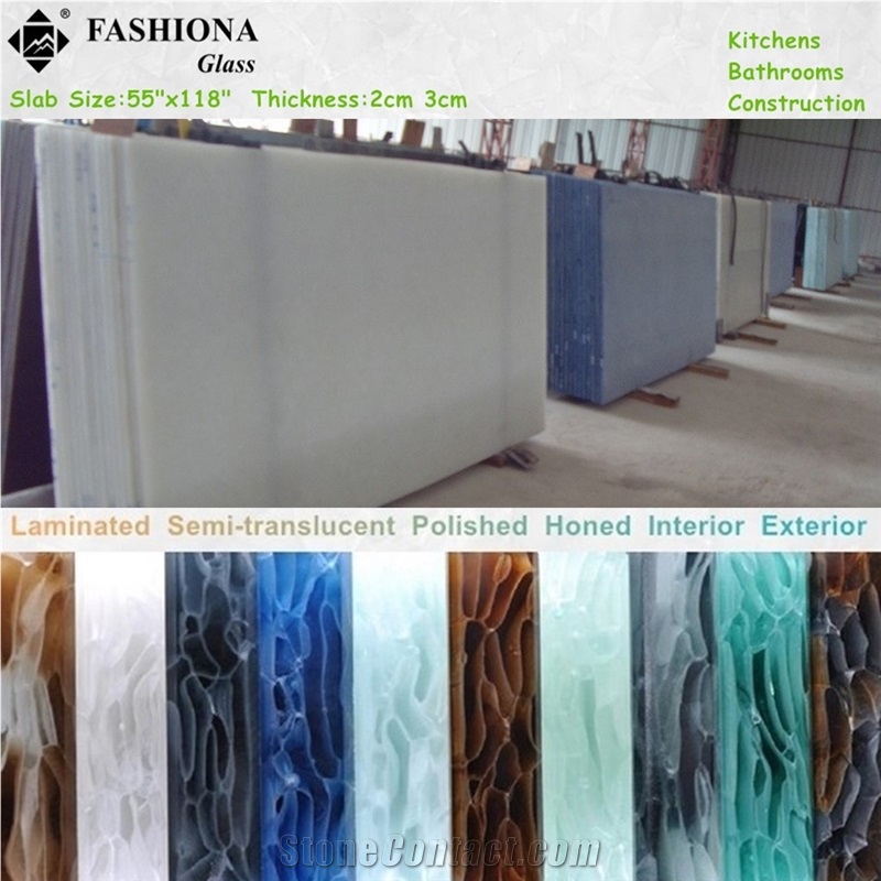 Laminated Glass Semi-Transparent Countertops