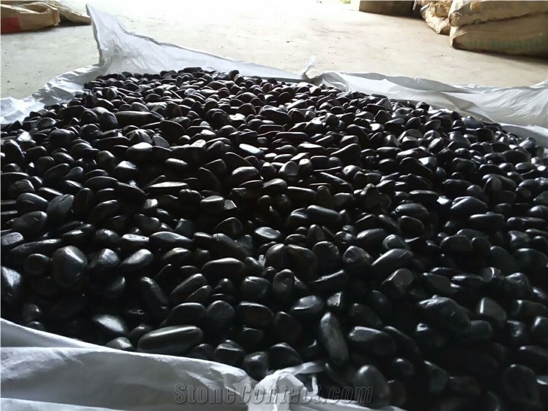 Black Polished Pebble , River Stone Pebble