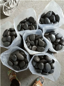 Black Polished Pebble , River Stone Pebble