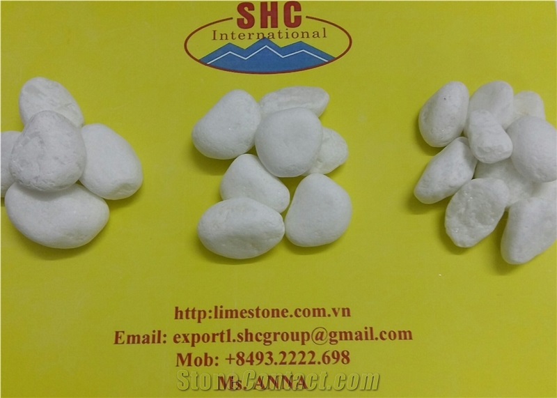 Yen Bai White Marble Pebble Stone