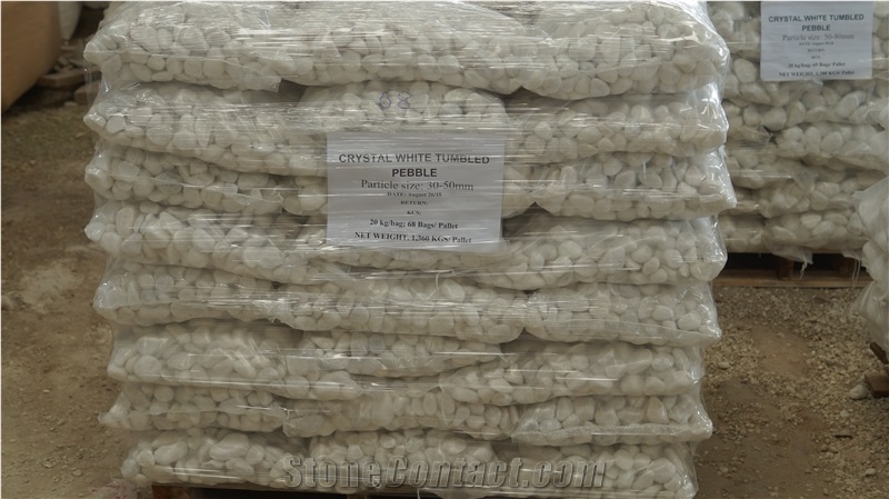 Yen Bai White Marble Pebble Stone