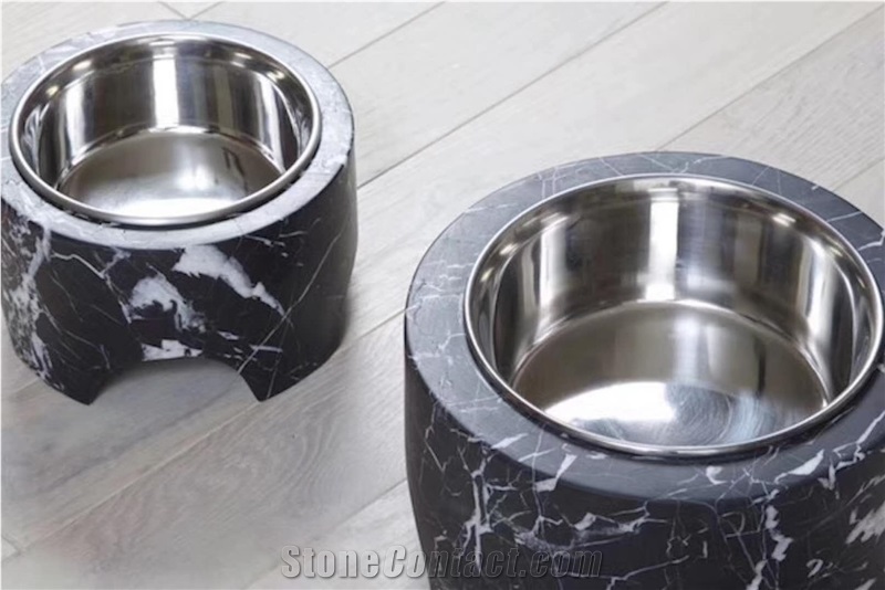 Black Marble Ash Tray in Nero Marquina Marble