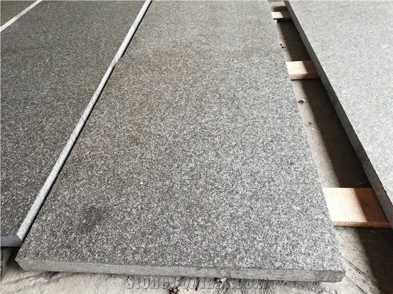 Brushed Balck Granite Flamed Tiles Exterior Pavers