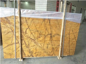 Exotic Golden Brown Rainforest Brown Marble Slabs