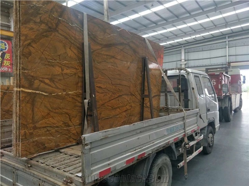Fancy Oakwood Cafe Brown Marble Slabs Pattern