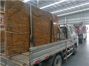 Fancy Oakwood Cafe Brown Marble Slabs Pattern