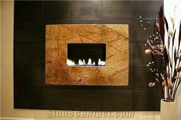 Fancy Oakwood Cafe Brown Marble Slabs Pattern