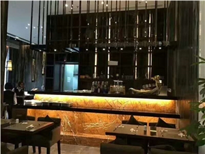 Fancy Oakwood Cafe Brown Marble Slabs Pattern
