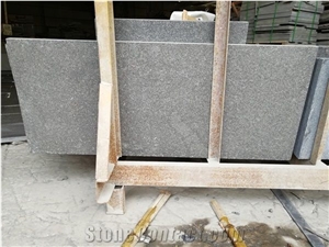 Flamed Brushed Black Basalt Pavers