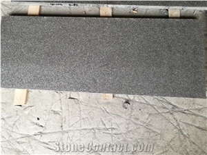 Flamed Brushed Black Basalt Pavers