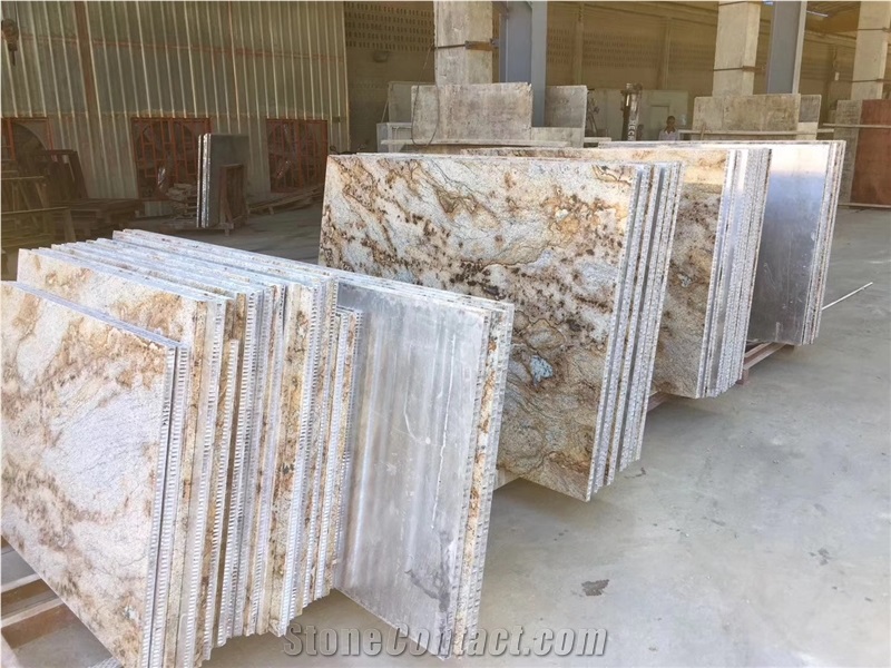 Giallo Golden Crystal Granite Backed Honeycomb
