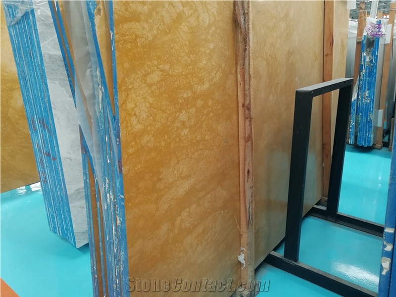 Henan Yellow Marble Quarry Seattle Gold Block Slab